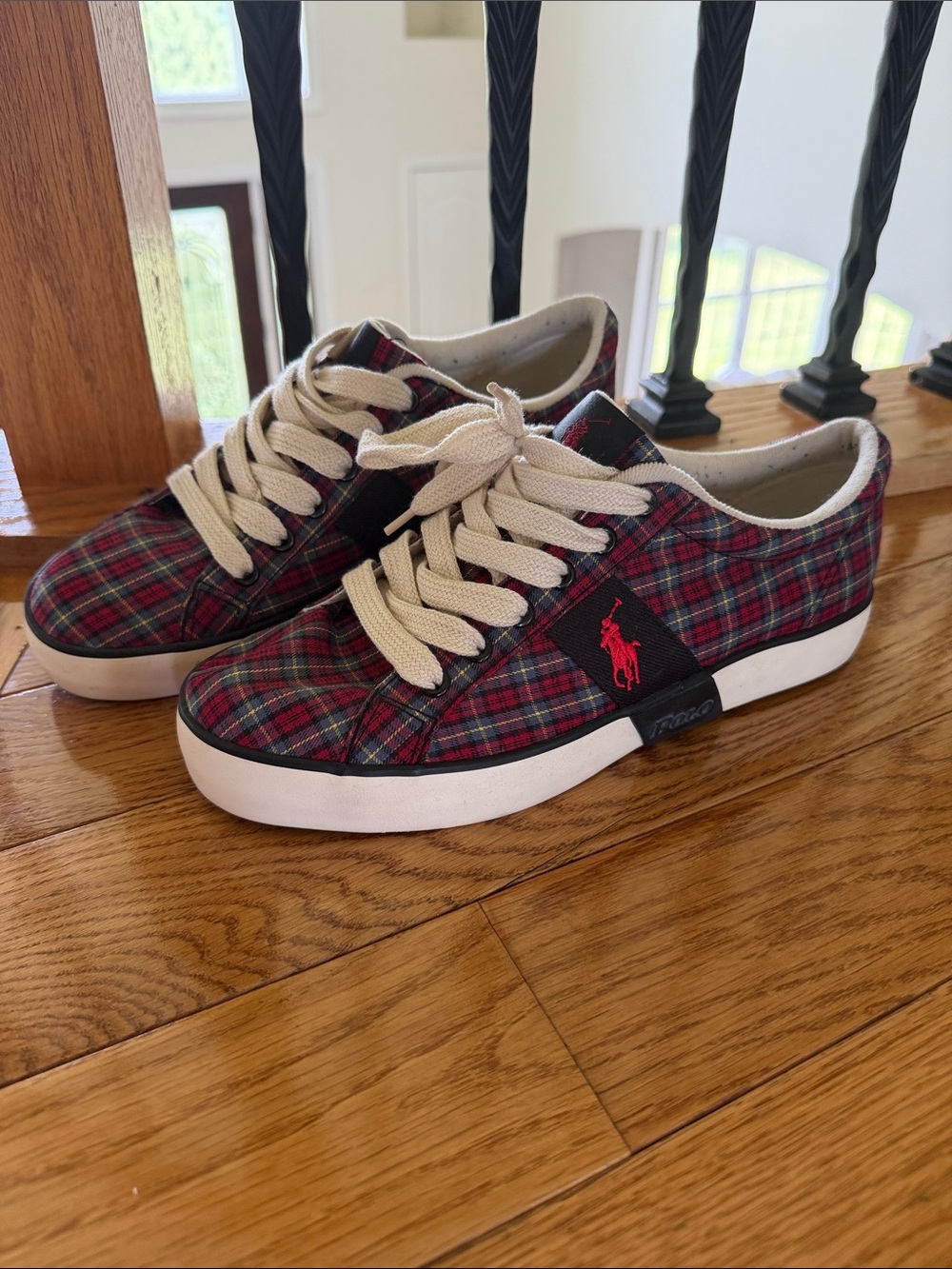 Ralph Lauren Plaid Canvas Sneakers